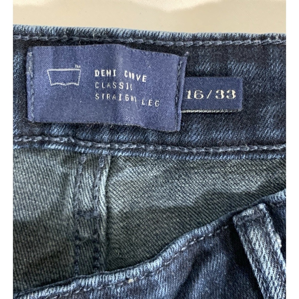 Levi's Demi Curve Classic Straight Leg Jeans Womens Size 16/32 Embroidered Denim - Picture 8 of 10